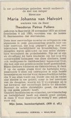 Maria J. van Helvoirt 1879 Baardwijk + 1959 Baardwijk, 79 jr, Verzenden