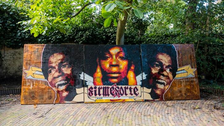 Claus Costa street art drie luik uniek schilderij, Antiek en Kunst, Kunst | Schilderijen | Modern, Ophalen of Verzenden