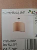 Hugo PD1/Uni Color Hanglamp - Zwart/Beige, 1x E27, Ophalen of Verzenden, Nieuw, Stof, 75 cm of meer