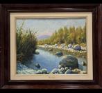 Antieke Schilderij landschap, Ophalen of Verzenden