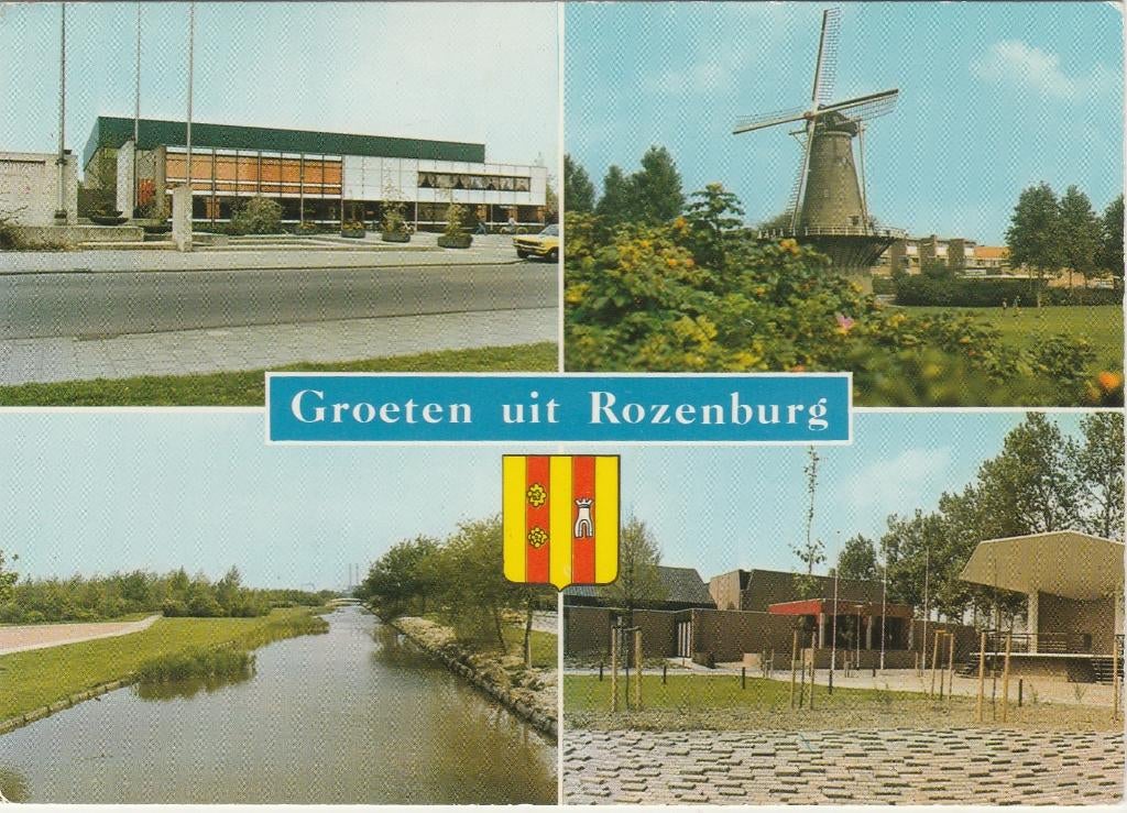 ROZENBURG Gemeentehuis Molen Centrum Groeten, Verzenden, 1980 tot heden, Gelopen, Zuid-Holland