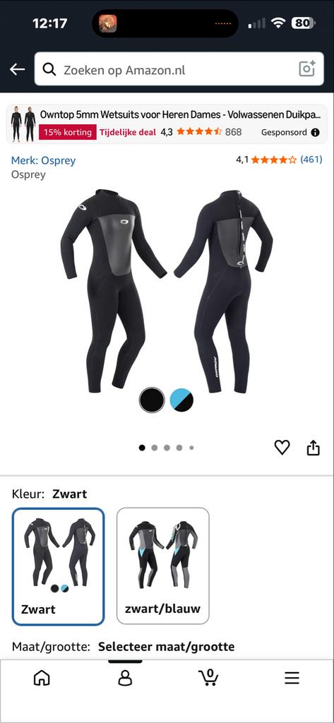 Osprey Heren volledige lengte 5 mm winter wetsuit
