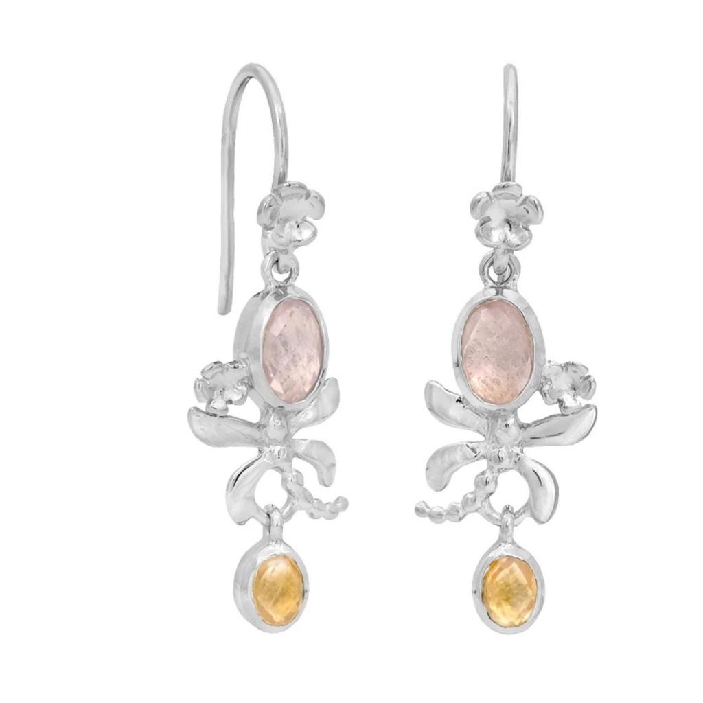 RABINOVICH 81204020 ZILVEREN OORHANGERS MET ROZENKWARTS, Sieraden, Tassen en Uiterlijk, Info@juwelier-van-soest.nl, Hangers, Nieuw