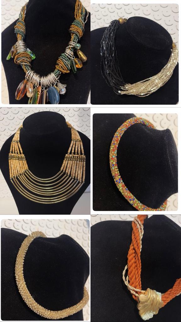 Grote partij handgemaakte kettingen met kwaliteitsstenen, Gebruikt, Overige kleuren, Ophalen of Verzenden, Steen of Mineraal