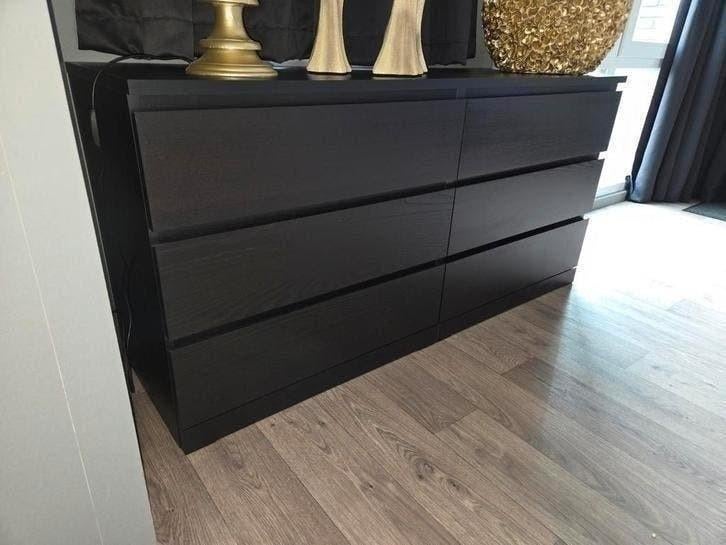 MALM Ladekast zwartbruin 160x78 cm - Zo goed als nieuw, Huis en Inrichting, Ophalen, 5 laden of meer, 150 tot 200 cm, Zo goed als nieuw