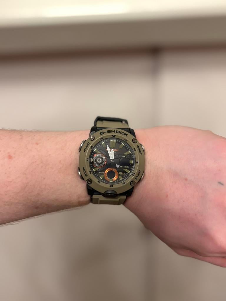 Casio G-Shock GA-2000 Carbon Core Tactical Groen, Ophalen of Verzenden, Zo goed als nieuw, 20 of groter, Dame