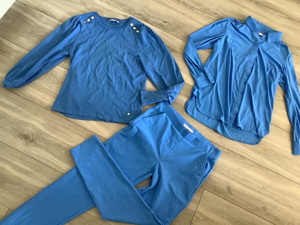 Studio Anneloes 3 delig l en xl broek blouse travel en tui, Blauw, Maat 46/48 (XL) of groter, Ophalen of Verzenden, Zo goed als nieuw