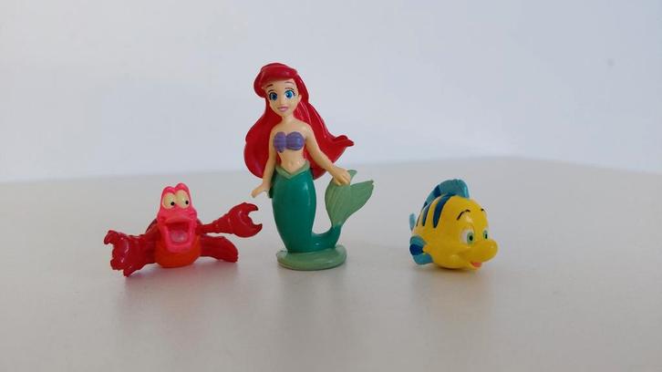 3 Disney poppetjes kleine zeemeermin, Verzamelen, Poppetjes en Figuurtjes, Zo goed als nieuw, Ophalen of Verzenden