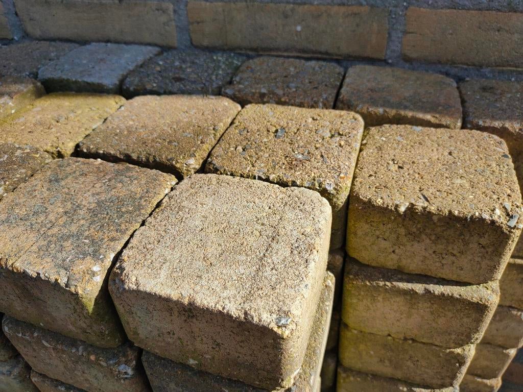 Gratis Klinkers 10x10x6 cobblestones, Ophalen, Gebruikt, Beton, Klinkers