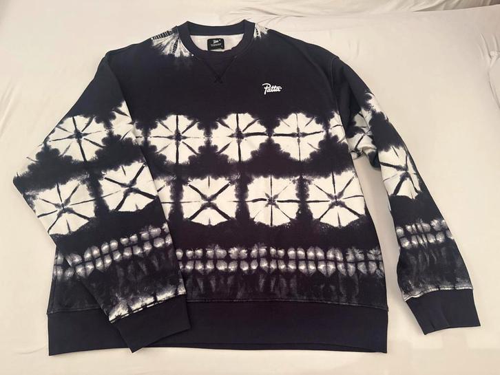 Patta Tie-Dye Crewneck Sweater - Blauw/Wit, Kleding | Heren, Truien en Vesten, Nieuw, Maat 52/54 (L), Blauw, Ophalen of Verzenden