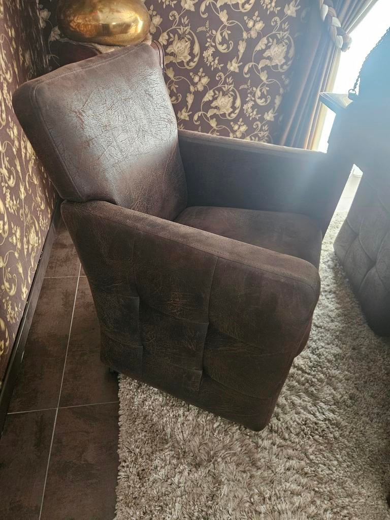 Bruine stoffen fauteuil, Ophalen of Verzenden