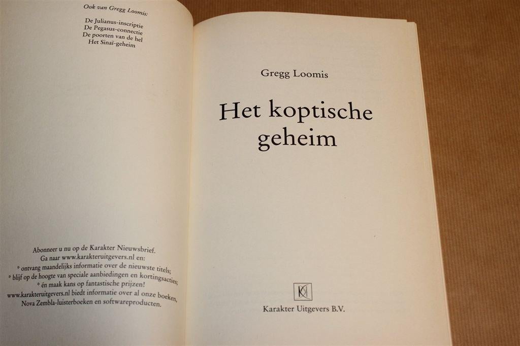 Het koptische geheim. Gregg Loomis., Boeken, Ophalen of Verzenden, Zo goed als nieuw