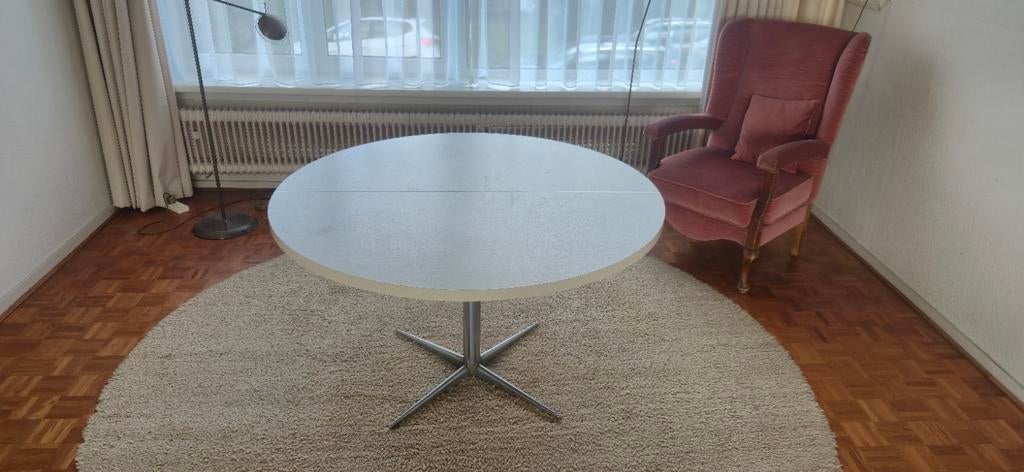 Design uitklapbare ronde witte eetkamer tafel