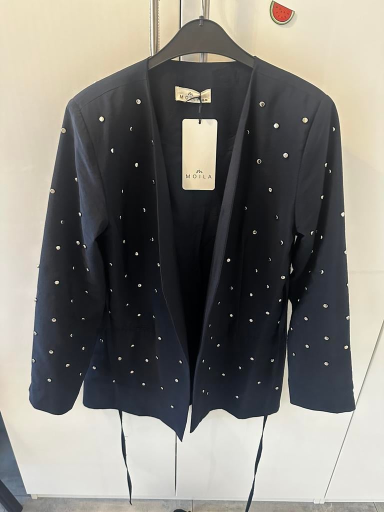 Feestelijke lange Blazer nieuw S/m, Kleding | Dames, Ophalen of Verzenden, Zo goed als nieuw, Blauw