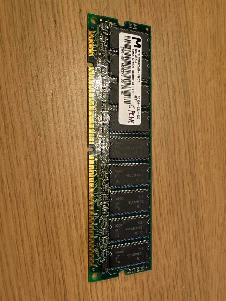 64MB PC100 SDRAM Geheugenmodule (Vintage RAM), Computers en Software, RAM geheugen, Ophalen of Verzenden, DDR, Desktop, Gebruikt