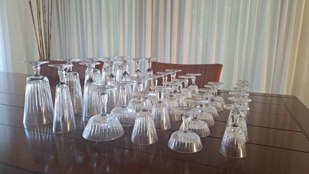 Grote partij kristallen glazen - diverse soorten, Ophalen of Verzenden