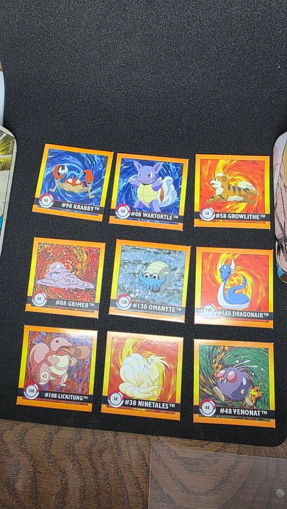 Vintage Pokémon Series 1 stickers (1999) - Artbox - 9 stuks, Ophalen of Verzenden, Zo goed als nieuw, Overige typen