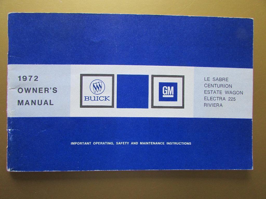 1972 BUICK full-size modellen owner's manual, Engels, Ophalen of Verzenden