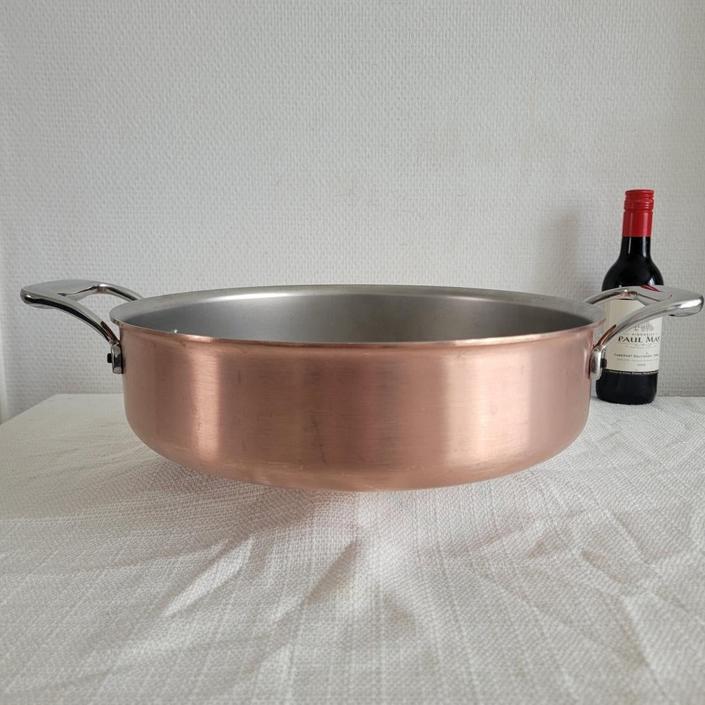 Falk culinair grote koperen sauteusepan sauteerpan pan, Huis en Inrichting, Ophalen of Verzenden, Zo goed als nieuw, Rvs, Koekenpan of Braadpan