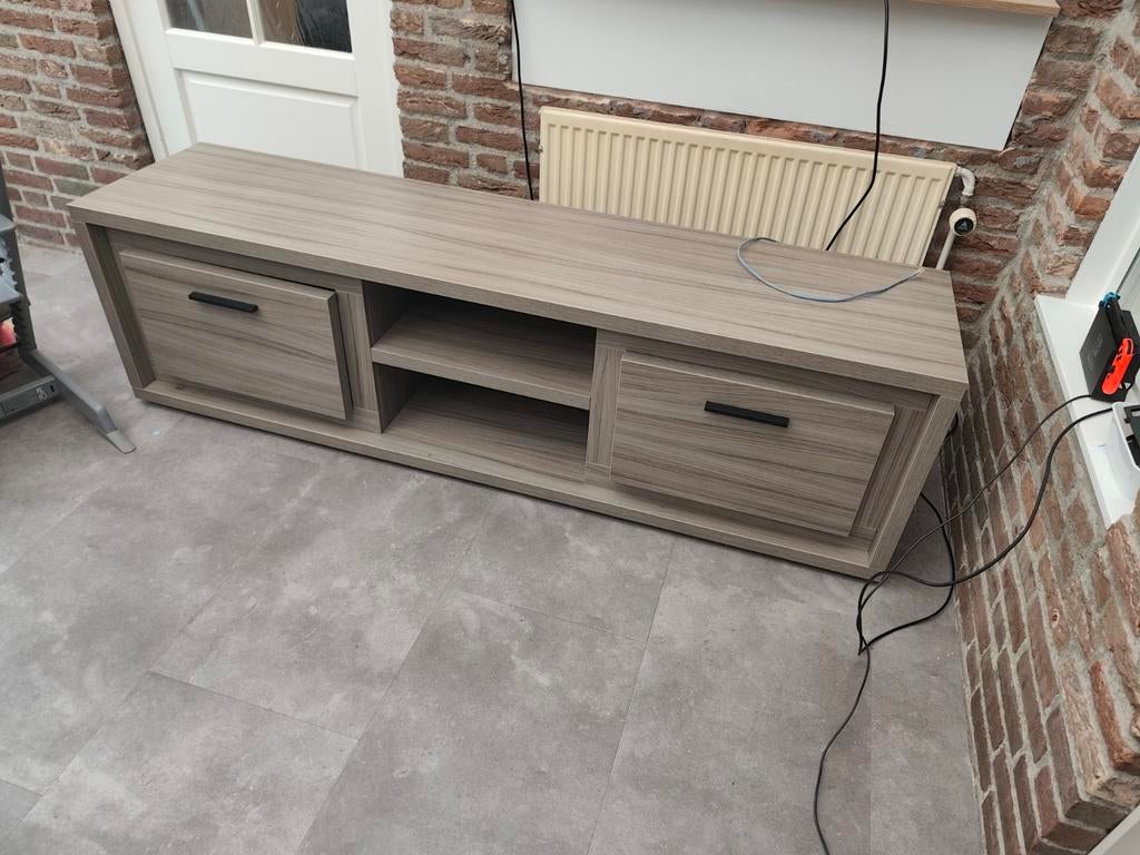 Sanders Meubelstad TV Meubel - Modern Grijs Houtdesign, Huis en Inrichting, Kasten | Televisiemeubels, Ophalen, Gebruikt, Minder dan 100 cm