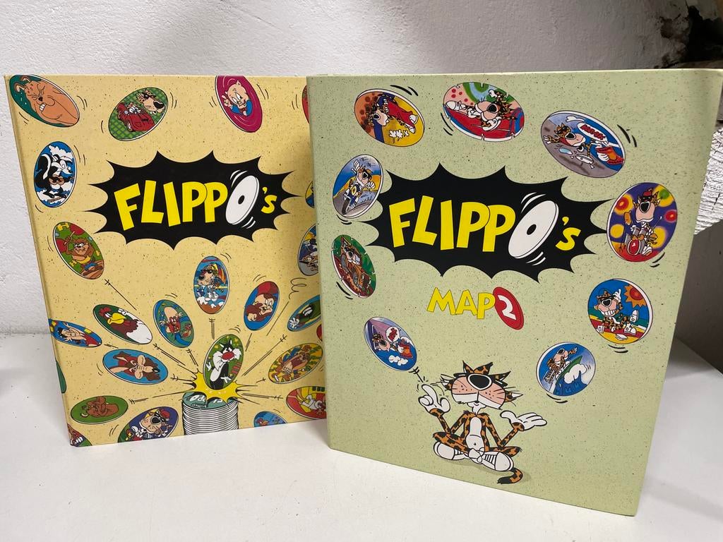 Flippo's verzamelmappen: Map 1 compleet, Map 2 bijna complee, Verzamelen, Flippo's, Ophalen of Verzenden, Verzameling, Met verzamelmap(pen)