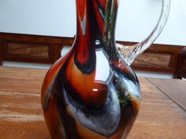 Vintage opaline vaas, gemeleerd, 30 cm., Ophalen of Verzenden