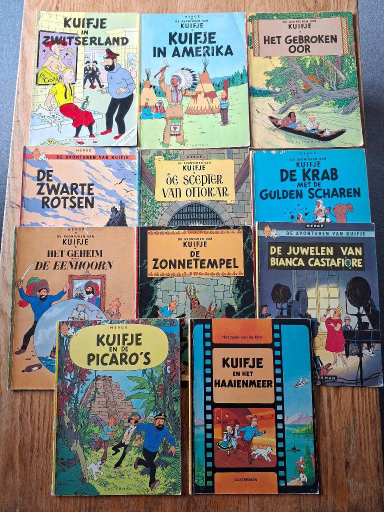 Kuifje 10x partij stapel Hergé ook los te koop of ruil, Meerdere stripboeken, Ophalen of Verzenden, Gelezen, Hergé