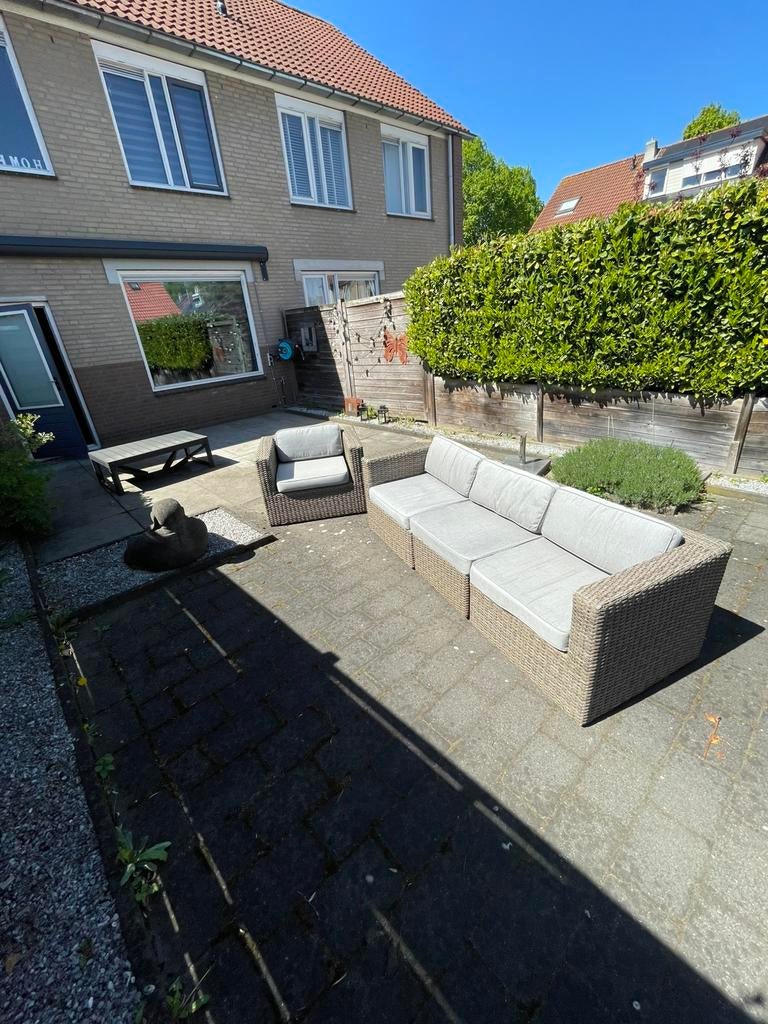 Zeer nette Wicker tuin/lounge set, Ophalen, Gebruikt, Wicker, 4 zitplaatsen