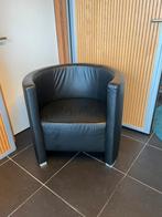 Twee zwarte leren kuipstoelen, Ophalen, Twee, Zwart, Leer