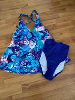 Tankini met bloemenprint en blauw broekje 42/44, Ophalen of Verzenden, Gedragen, Blauw, Bikini