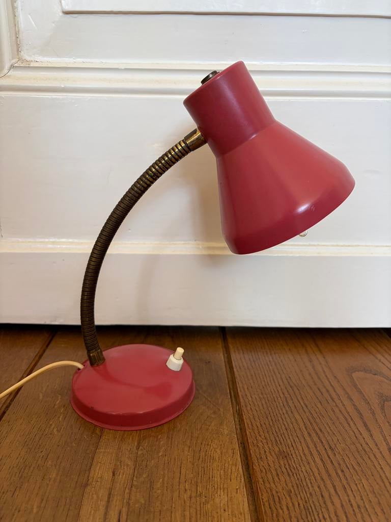 Vintage hala zeist / anvia tafellanp bureau oud roze werkt, Antiek en Kunst, Ophalen of Verzenden