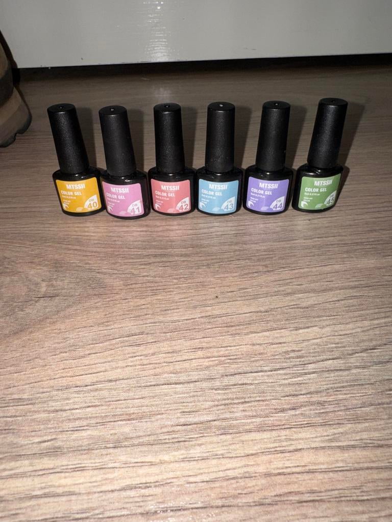 6x Pastel kleuren gellak, Overige kleuren, Verzenden, Nieuw, Handen en Nagels