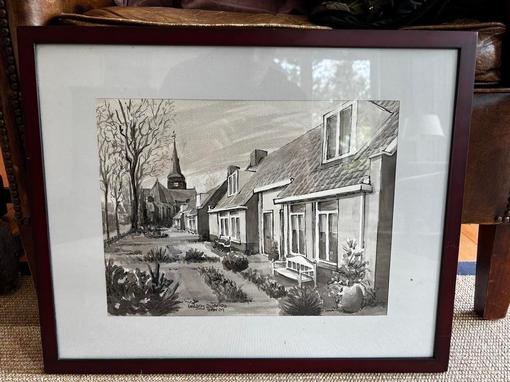 Schilderij Abcoude dorpskerk door Willem Zwaard, Ophalen