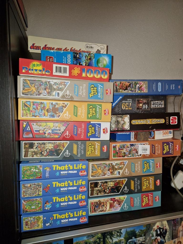 Grote collectie van 49 diverse legpuzzels, Ophalen, 500 t/m 1500 stukjes, Gebruikt