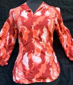 Blouse MSCH. Abstracte print in rood/roze/oranje. Z.G.A.N., Kleding | Dames, Ophalen of Verzenden, Zo goed als nieuw, Maat 38/40 (M)