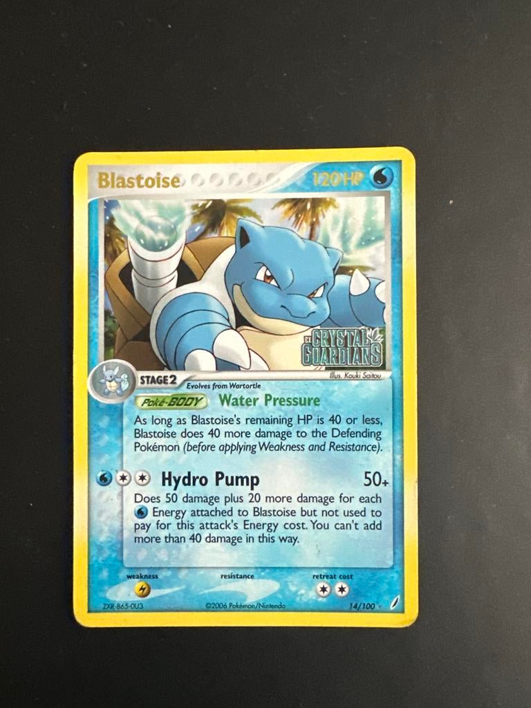 Blastoise Crystal Guardians Pokémon kaart, Ophalen of Verzenden, Gebruikt, Losse kaart