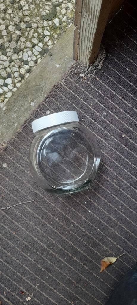 kleine snoep pot met deksel, Ophalen of Verzenden, Zo goed als nieuw, Rond, Glas