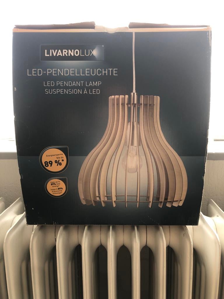 LIVARNO LUX LED-pendellamp - Modern design, Huis en Inrichting, Lampen | Hanglampen, Ophalen of Verzenden, Nieuw, Hout, Minder dan 50 cm