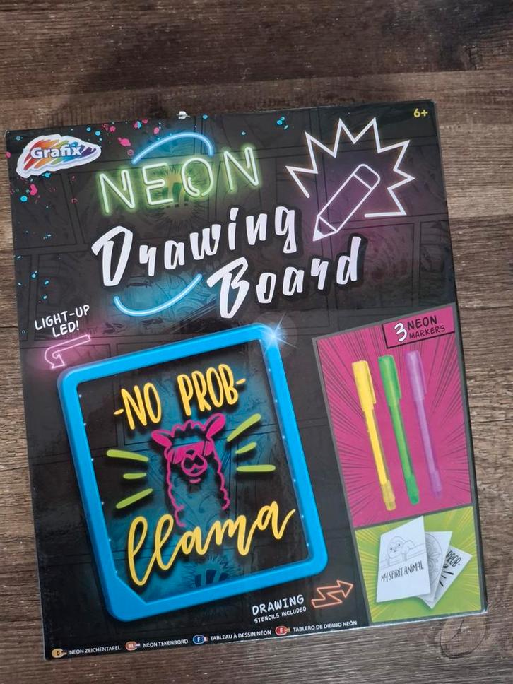 Grafix Neon Tekenbord met LED-verlichting en stiften, Kinderen en Baby's, Speelgoed | Educatief en Creatief, Gebruikt, Elektronica