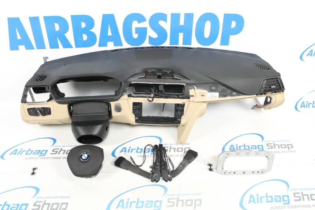Airbag set - Dashboard beige speaker BMW 3 serie F30 F31 F34, Gebruikt, Ophalen of Verzenden