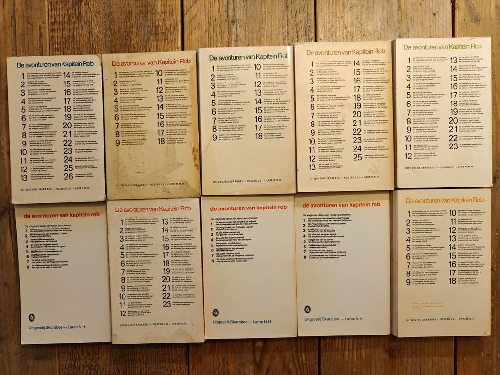 10 stripboeken van Kapitein Rob., Meerdere stripboeken, Ophalen of Verzenden, Zo goed als nieuw