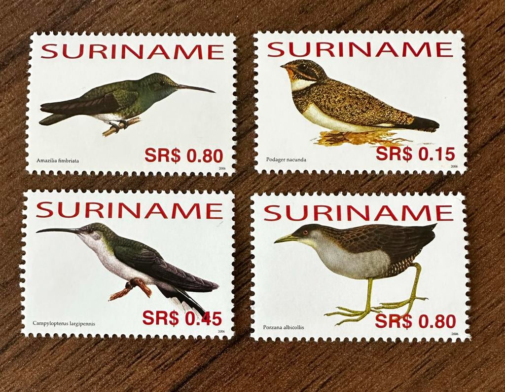 Suriname 2006 Vogels postfris set van 4 postzegels, Postzegels en Munten, Postzegels | Suriname, Ophalen of Verzenden, Postfris