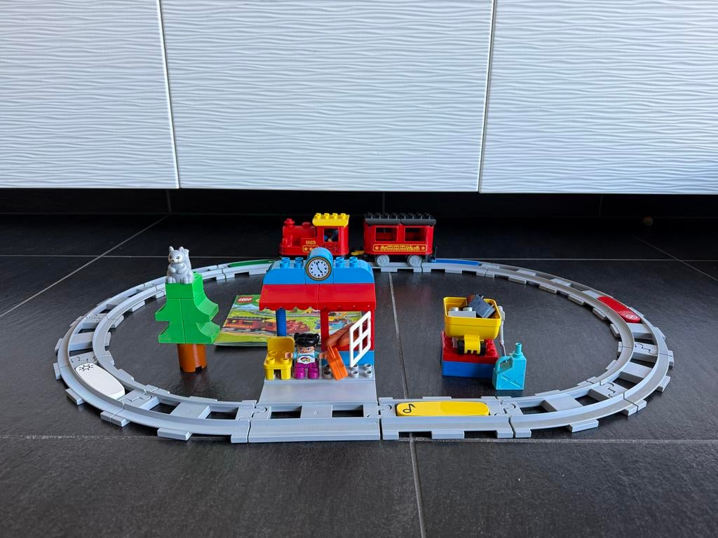 Lego Duplo Stoomtrein 10874 met rails en accessoires, Overige thema's, Lego, Ophalen of Verzenden, Zo goed als nieuw
