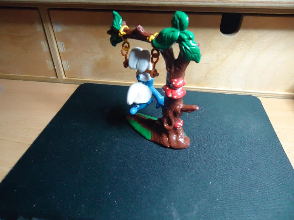 smurfen smurf trapeze boom, Ophalen of Verzenden, Zo goed als nieuw, Verschillende Smurfen, Poppetje, Figuurtje of Knuffel