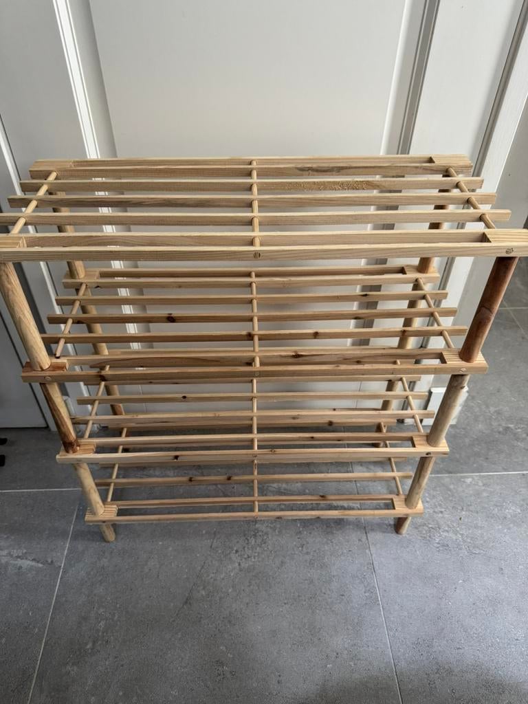 Nieuw! Schoenenrek 4 langs, blank hout, Ophalen, Nieuw