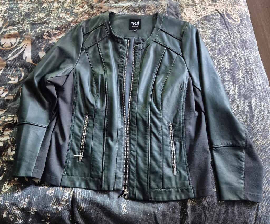 MS Mode Groene Bikerjack Dames Maat 48 - Nooit Gedragen, MS Mode, Ophalen of Verzenden