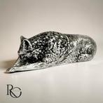 Handgegoten zilveren wolvenbeeldje (liggend) – 925 sterling, Ophalen of Verzenden, Zilver