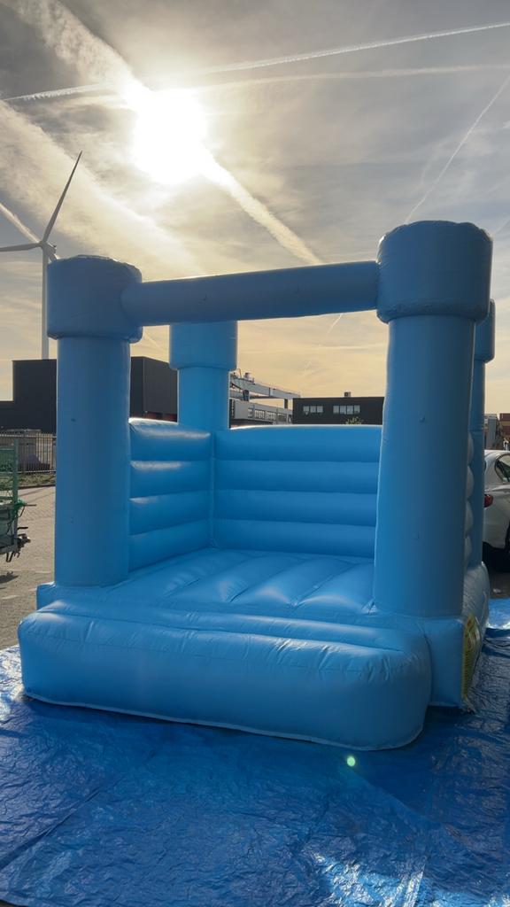 Blauw kasteel springkussen 3x3 @solisaplay, Ophalen of Verzenden, Gebruikt