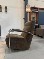 Leolux Scylla fauteuil hoog Matrix stof Design stoel Bruin, Leolux, 75 tot 100 cm, Ophalen of Verzenden, Zo goed als nieuw