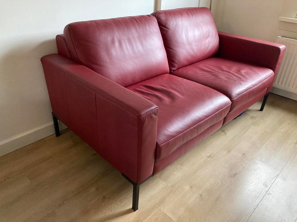 Leren Prominent bank met relaxfunctie, zgan, Huis en Inrichting, Ophalen, 150 tot 200 cm, Tweepersoons, Zo goed als nieuw